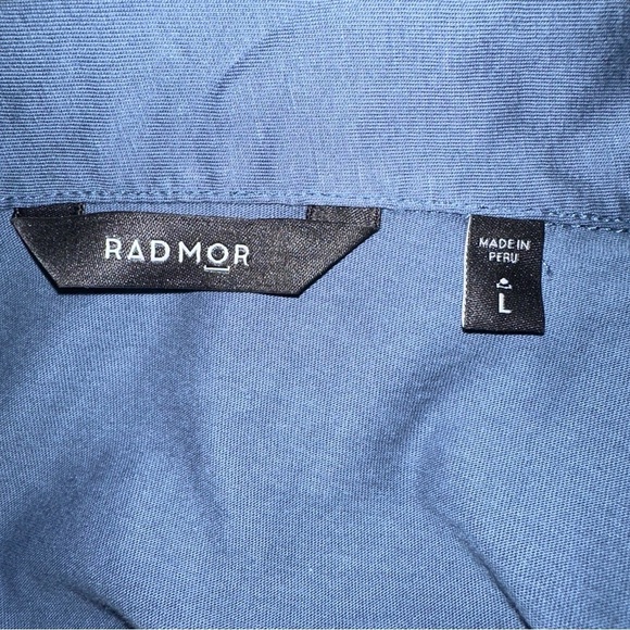 Radmor Shirt Mens Large True Blue/Burn Crosby Reverb Print Cotton Golf Polo NWT - Picture 2 of 10